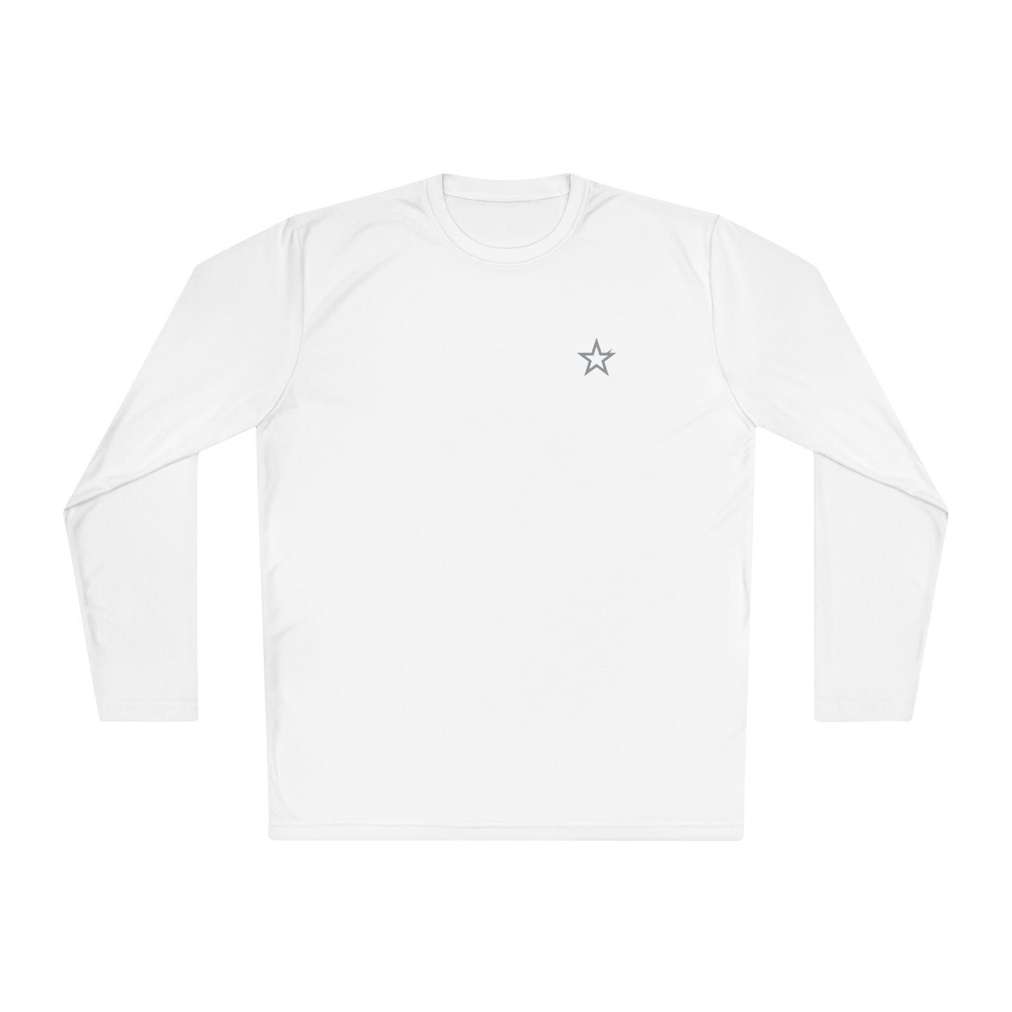 Minimal Star Chest Long Sleeve Tee — Simple Unisex Lightweight Shirt