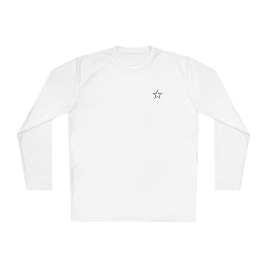 Minimal Star Chest Long Sleeve Tee — Simple Unisex Lightweight Shirt