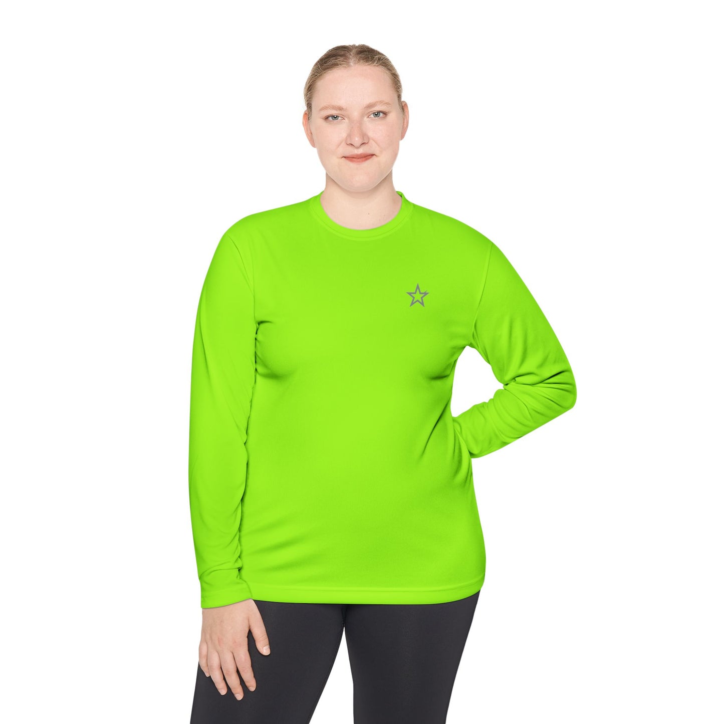 Minimal Star Chest Long Sleeve Tee — Simple Unisex Lightweight Shirt