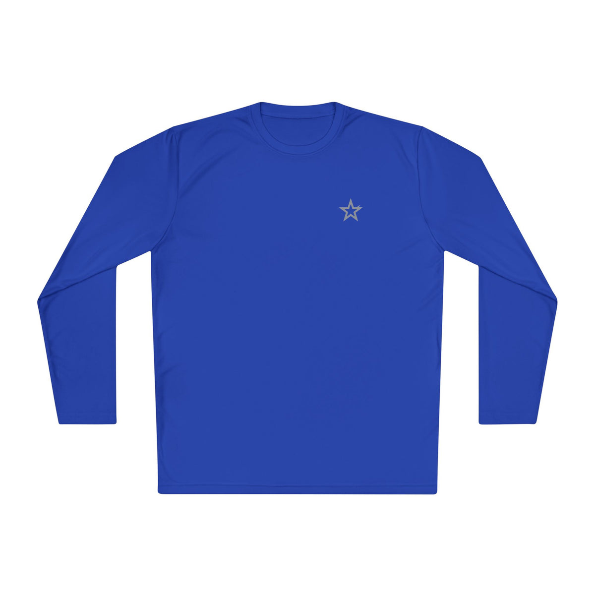 Minimal Star Chest Long Sleeve Tee — Simple Unisex Lightweight Shirt
