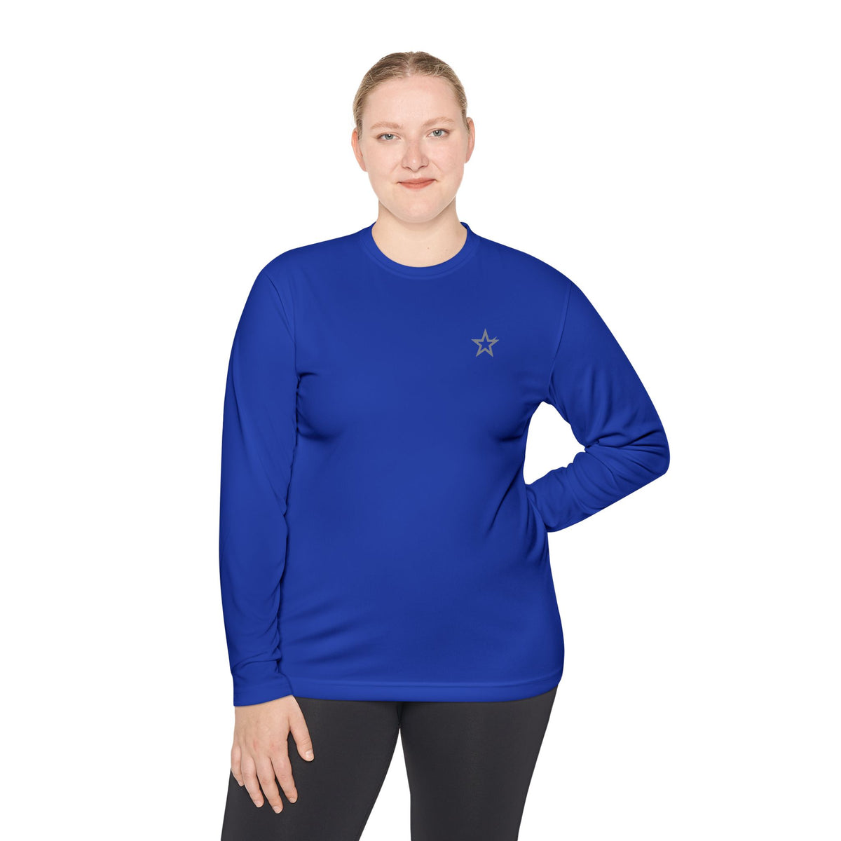 Minimal Star Chest Long Sleeve Tee — Simple Unisex Lightweight Shirt
